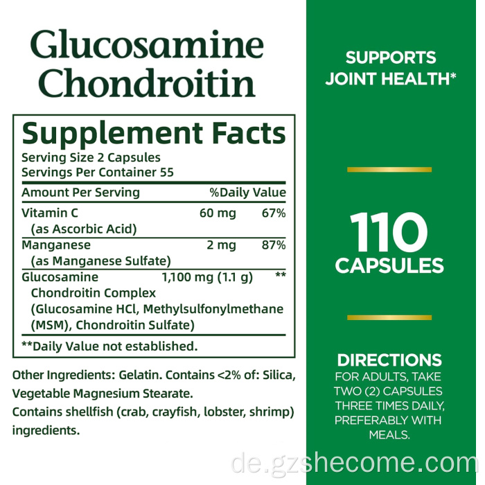 Glucosamin-Chondroitin-Kapseln zur Unterstützung der Gelenkgesundheit